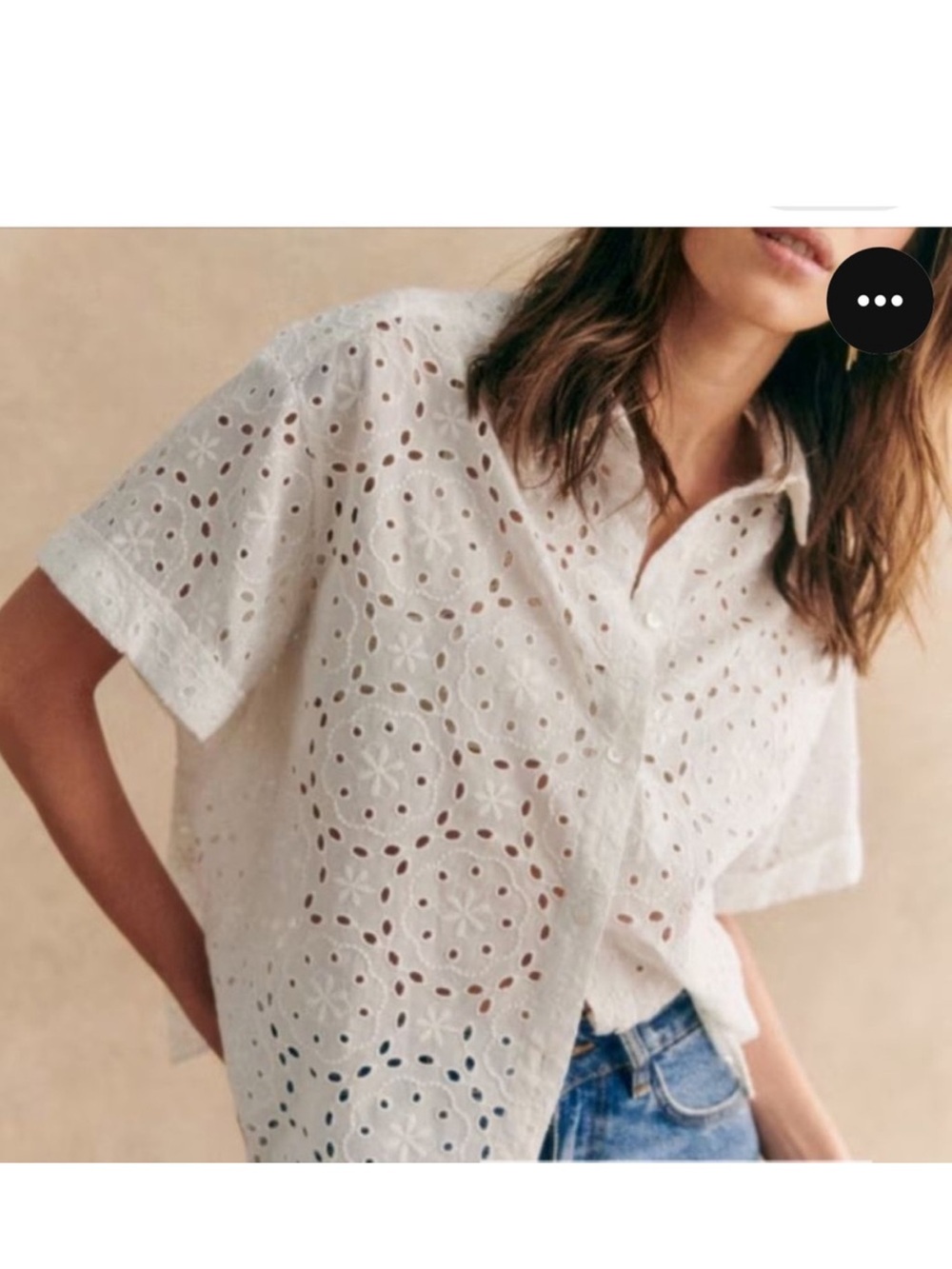 Sézane NWT White Cotton Eyelet Blouse